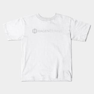 Hageneering Logo Shirt - Light Gray Text Kids T-Shirt